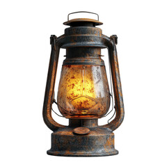 Vintage oil lantern isolated on transparent background.
