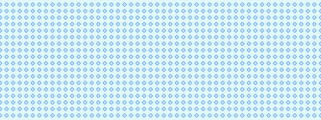 Crosses and plus signs forming a blue pattern. Abstract medical background. Geometric concept for healthcare design. Vector illustration.