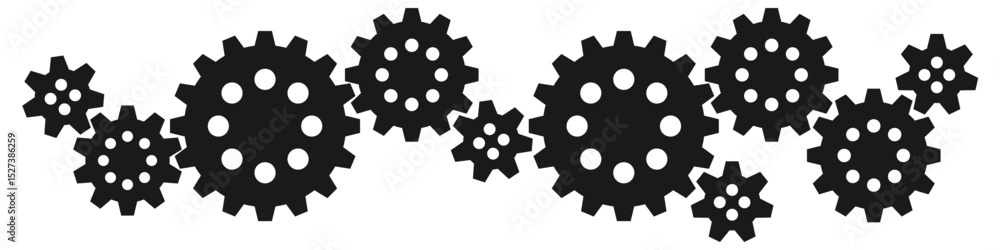 Poster gear cog chain vector for the intricate mechanics of interconnected gears and a chain. it's ideal fo