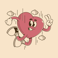 Funny falling Heart Cartoon for Love Inspired Apparel