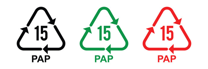 Plastic recycles icons collection. Recycle plastic vector set in triangular shape. Icon set of hdpe, pp, pet, ldpe and pvc. Ecological recycling codes. Flat style. Vector illustration in eps 10.