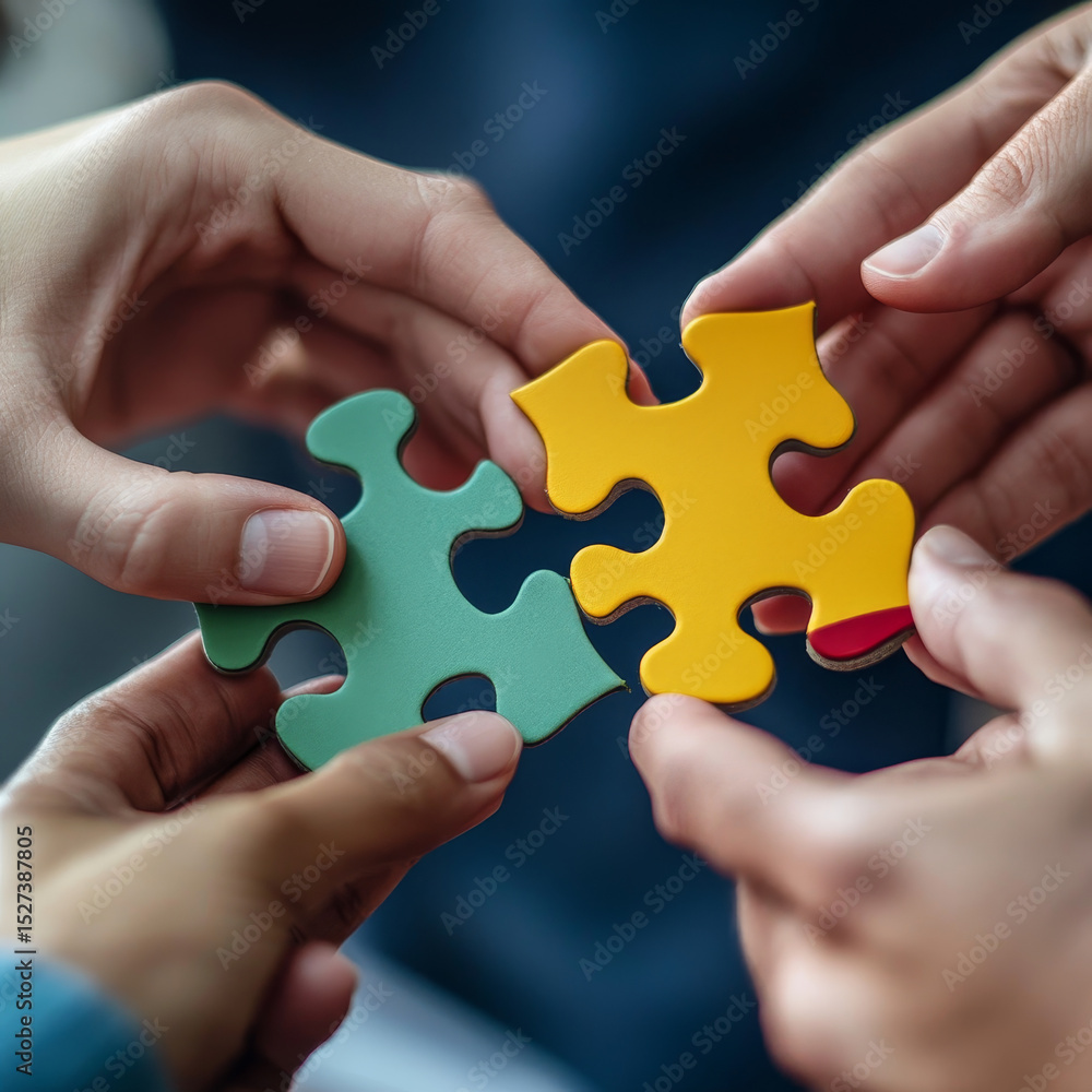 Poster teamwork is a smart solution to business challenges. businessman points at a virtual teamwork networ