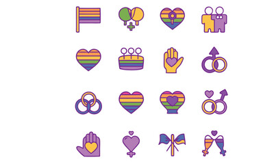LGBT sticker pack on pink background