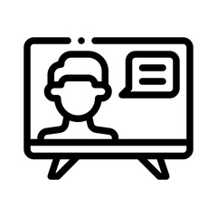 TV interview line icon