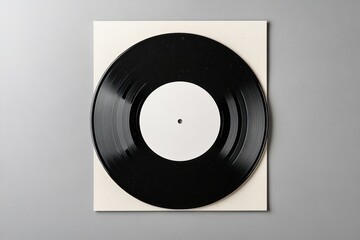Obraz premium Vinyl record on cover; top view