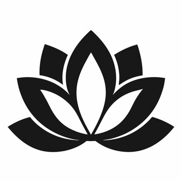 Lotus Icon: A stunning, monochrome lotus icon, symbolizing purity, enlightenment, and spiritual awakening.