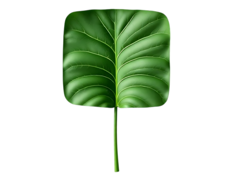 Realistic Green Leaf on Transparent Background