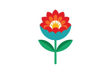 Obraz premium Scandinavian style flower with simple natural charm vector art illustration