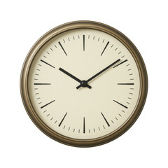 Classic round wall clock with minimalistic design, showcasing time in a neutral setting