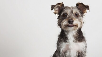 Beautiful happy pet sitting elegantly looking directly at the camera with a loyal companions gaze expressive eyes and soft fur isolated on a white background cut out on isolated transparent background