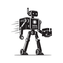 robotic toy robot with blank sign