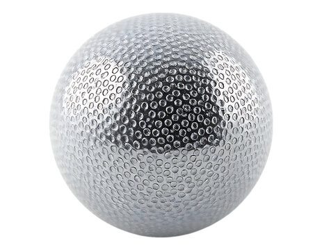 A highly detailed 3D render of a metallic silver sphere