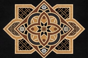 Intricate geometric wood inlay design