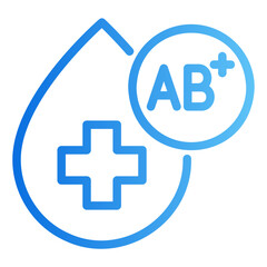 Fototapeta premium blood type ab+ Gradient icon