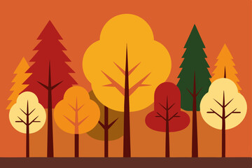 Autumnal Forest A Colorful Illustration of Fall Trees