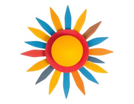Colorful Sun with Geometric Petals