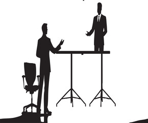  Speaker at Podium Silhouette