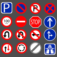 traffic signs set