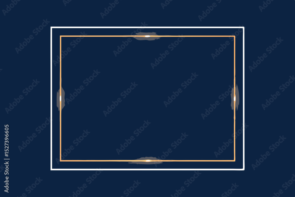 Poster create a minimalist image featuring a square white line border with subtly glowing, bright corners. 