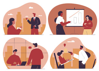 business illustration and benefits in increasing results and charts and graphs