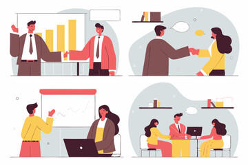 business illustration and benefits in increasing results and charts and graphs