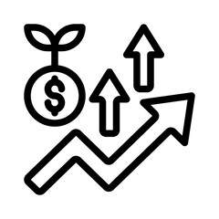 financial growth line icon