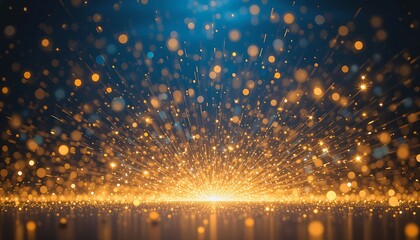 Naklejka premium Golden Sparkles: Abstract Background with Bokeh Lights and Glittering Texture