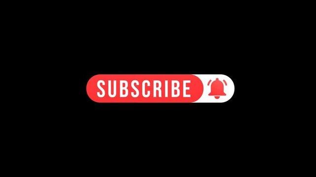 Subscribe and Reminder Button Animation. Animated subscribe button for youtube on transparent background. Full HD. 4K