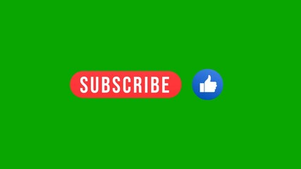 Subscribe and Reminder Button Animation. Animated subscribe button for youtube on green background. Full HD. 4K - Powered by Adobe