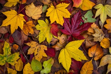 colorful leaves background in autumn time