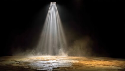 Spotlighting a misty, earthy stage