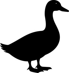 Simple black duck shape graphic design icon on white