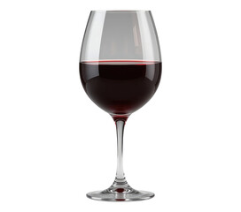 Red Wine in Crystal Glass Cut Out, Isolated Drink PNG.