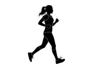 silhouette of a woman running