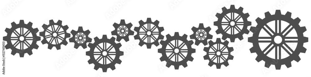 Poster gear cog chain vector for the intricate mechanics of interconnected gears and a chain. it's ideal fo