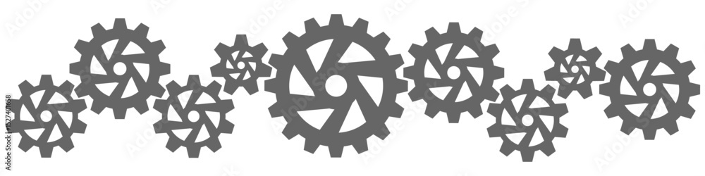 Aufkleber gear cog chain vector for the intricate mechanics of interconnected gears and a chain. it's ideal fo