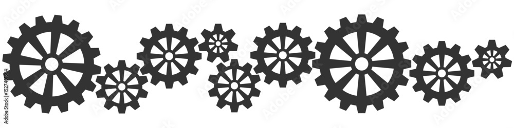 Poster gear cog chain vector for the intricate mechanics of interconnected gears and a chain. it's ideal fo