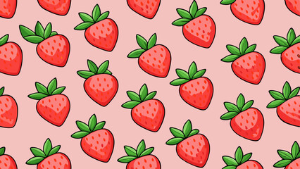 seamless pattern with strawberries
