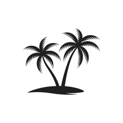 Elegant Palm Trees Vector Illustration Tropical Island Design