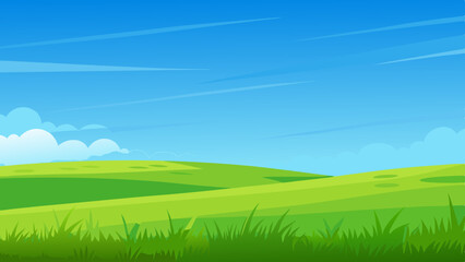 green field and blue sky
