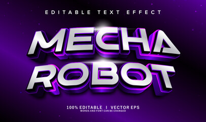 Obraz premium mecha robot 3d vector text effect with modern style design