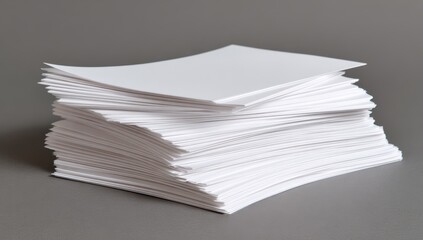 Stack of blank white paper sheets