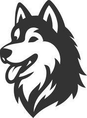Naklejka premium Husky dog vector illustration silhouette drawing