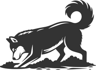 Husky dog vector illustration silhouette drawing
