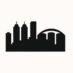 Fototapeta premium St. Louis Cityscape Silhouette Iconic Skyline Illustration