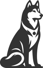 Husky dog vector illustration silhouette drawing