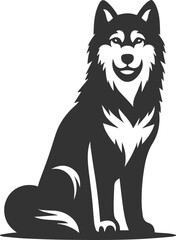 Husky dog vector illustration silhouette drawing
