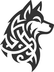 Husky dog vector illustration silhouette drawing