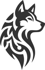 Husky dog vector illustration silhouette drawing