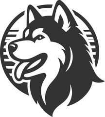 Husky dog vector illustration silhouette drawing